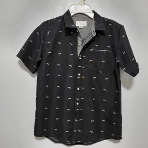 Boys black button down shirt